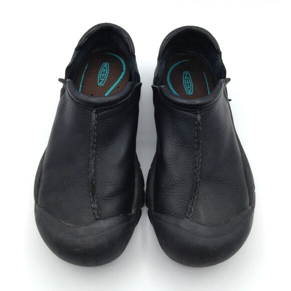 KEEN Slip On Shoes Wn 9 Black Providence Leather Outdoor Preppy Comfort Cushion - Picture 4 of 13